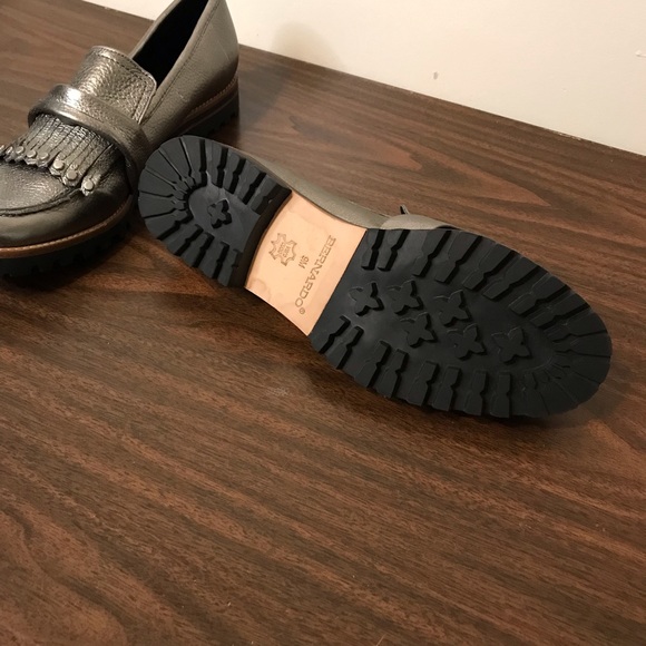 Bernardo Silver Fringe Loafer Flats Leather - Picture 12 of 14